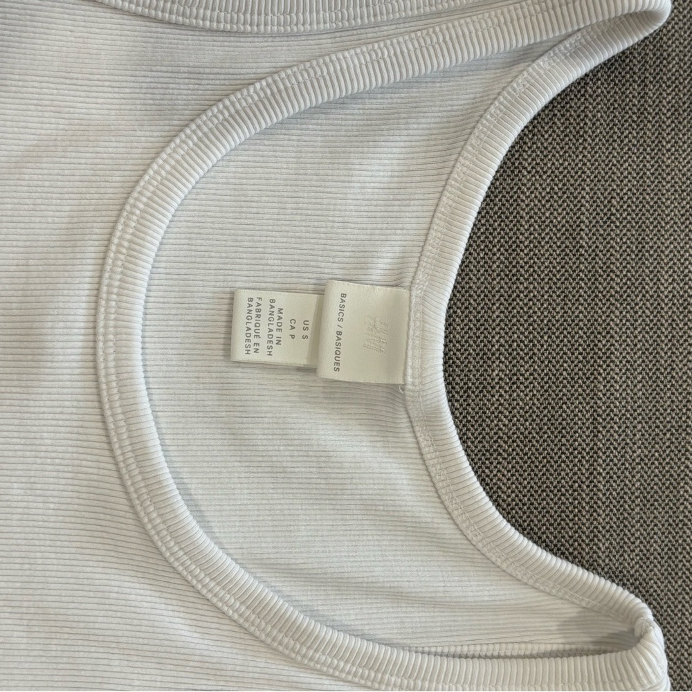 H&M White Ribbed Tank Top - Picture 2 of 2